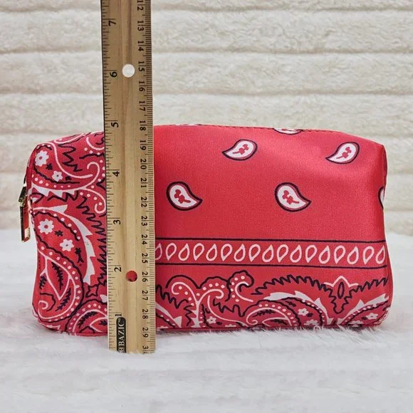 Blue Or Black Bandana Hard Case Make - Up Bag Purse Set of 3 per color - Picture 8 of 16